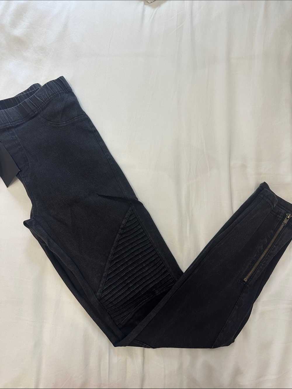 Zara Black Moto-Panel Jeggings